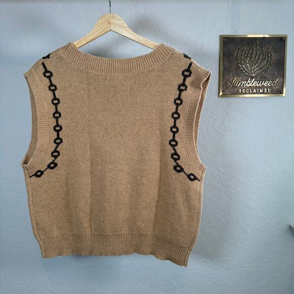 Women's Capri Cotton Blend Horse Equestrian Sweater Vest Size Large NEW - Picture 9 of 10